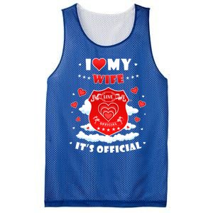 I Love My Wife Gift Funny I Heart My Wife Valentines Gift Mesh Reversible Basketball Jersey Tank