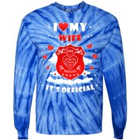 I Love My Wife Gift Funny I Heart My Wife Valentines Gift Tie-Dye Long Sleeve Shirt