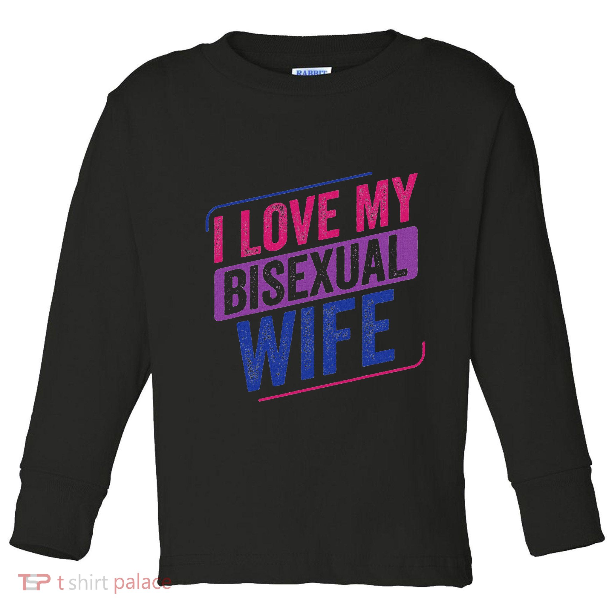 I Love My Bisexual Wife Bi Pride Bisexual Flag Toddler Long Sleeve Shirt