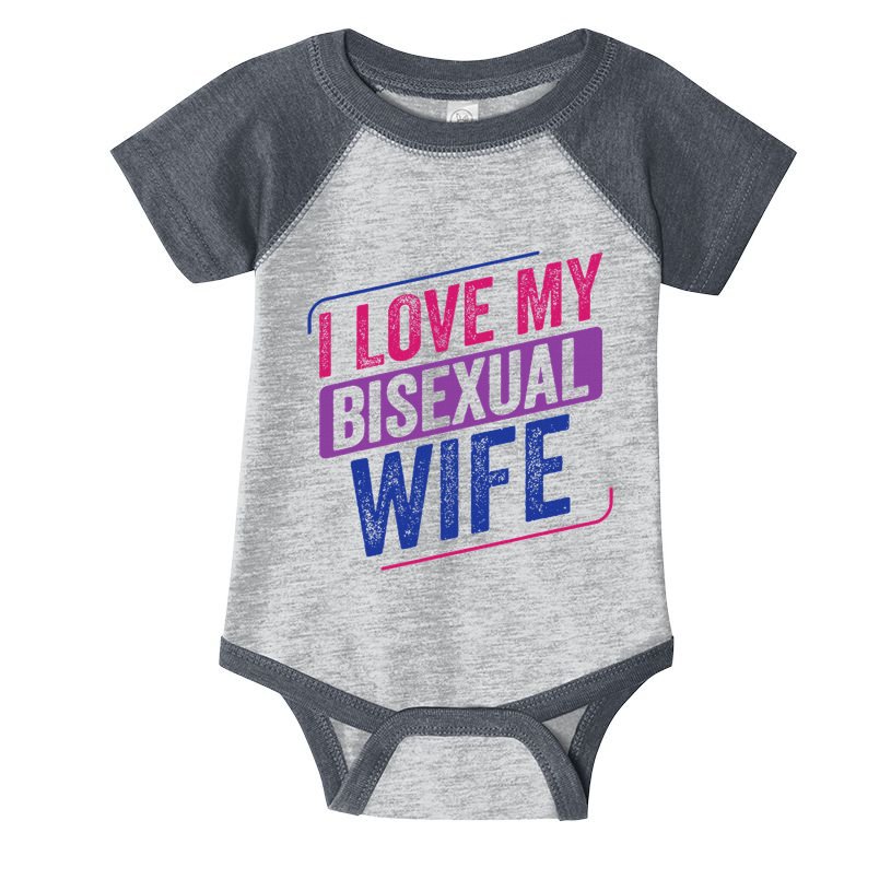 I Love My Bisexual Wife Bi Pride Bisexual Flag Infant Baby Jersey Bodysuit
