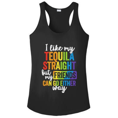 I Like My Tequila Straight But My Friends Can Go Either Way Ladies PosiCharge Competitor Racerback Tank