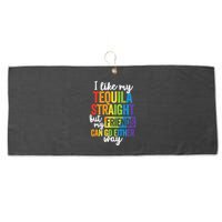 I Like My Tequila Straight But My Friends Can Go Either Way Large Microfiber Waffle Golf Towel
