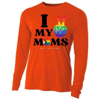 I Love My 2 Moms Supports Lgbtq+ Parenthood Proud Family Cool Gift Cooling Performance Long Sleeve Crew