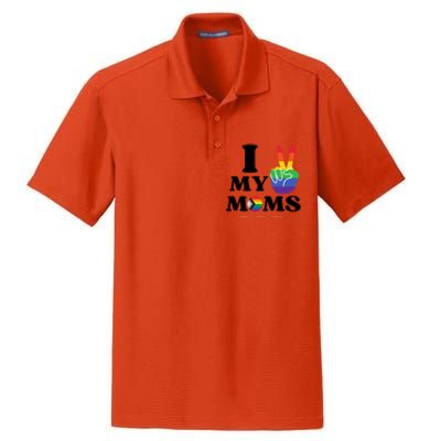 I Love My 2 Moms Supports Lgbtq+ Parenthood Proud Family Cool Gift Dry Zone Grid Polo