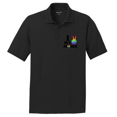 I Love My 2 Moms Supports Lgbtq+ Parenthood Proud Family Cool Gift PosiCharge RacerMesh Polo