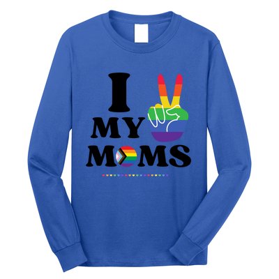 I Love My 2 Moms Supports Lgbtq+ Parenthood Proud Family Cool Gift Long Sleeve Shirt