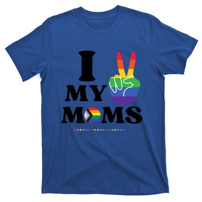 I Love My 2 Moms Supports Lgbtq+ Parenthood Proud Family Cool Gift T-Shirt