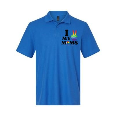 I Love My 2 Moms Supports Lgbtq+ Parenthood Proud Family Cool Gift Softstyle Adult Sport Polo