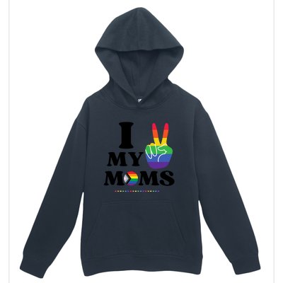 I Love My 2 Moms Supports Lgbtq+ Parenthood Proud Family Cool Gift Urban Pullover Hoodie