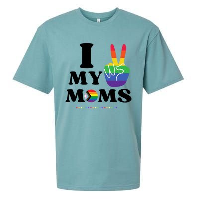 I Love My 2 Moms Supports Lgbtq+ Parenthood Proud Family Cool Gift Sueded Cloud Jersey T-Shirt