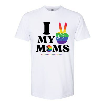 I Love My 2 Moms Supports Lgbtq+ Parenthood Proud Family Cool Gift Softstyle CVC T-Shirt