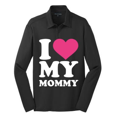 I Love My Mommy Cool Gift Silk Touch Performance Long Sleeve Polo