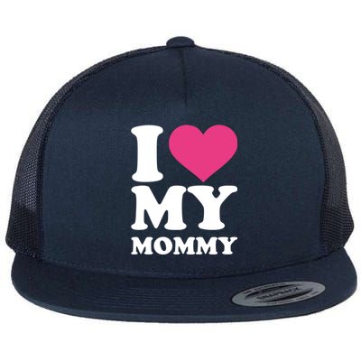 I Love My Mommy Cool Gift Flat Bill Trucker Hat