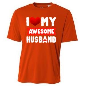 I Love My Awesome Husband Cute Valentine's Day Couples Meaningful Gift Cooling Performance Crew T-Shirt