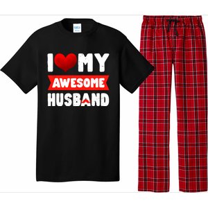 I Love My Awesome Husband Cute Valentine's Day Couples Meaningful Gift Pajama Set