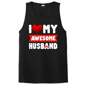 I Love My Awesome Husband Cute Valentine's Day Couples Meaningful Gift PosiCharge Competitor Tank