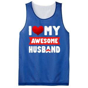 I Love My Awesome Husband Cute Valentine's Day Couples Meaningful Gift Mesh Reversible Basketball Jersey Tank