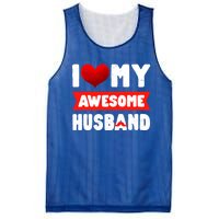 I Love My Awesome Husband Cute Valentine's Day Couples Meaningful Gift Mesh Reversible Basketball Jersey Tank