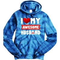 I Love My Awesome Husband Cute Valentine's Day Couples Meaningful Gift Tie Dye Hoodie