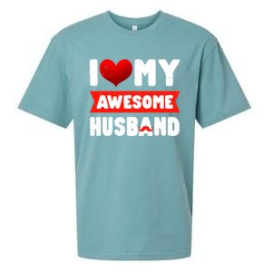 I Love My Awesome Husband Cute Valentine's Day Couples Meaningful Gift Sueded Cloud Jersey T-Shirt