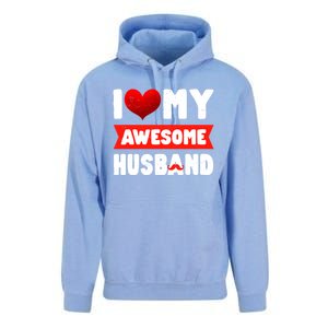 I Love My Awesome Husband Cute Valentine's Day Couples Meaningful Gift Unisex Surf Hoodie