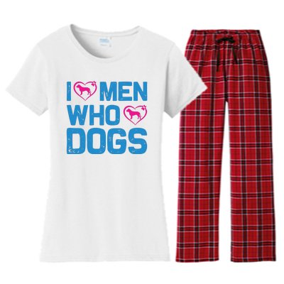 I Love Man Who Loves Dogs Women's Flannel Pajama Set