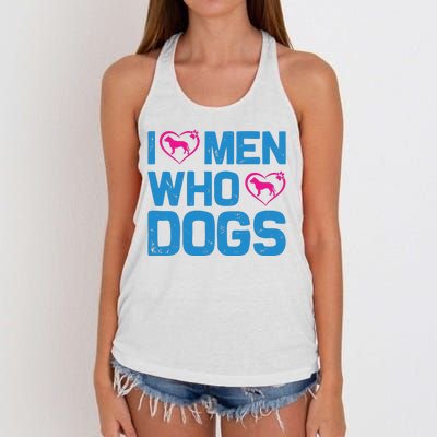 I Love Man Who Loves Dogs Women's Knotted Racerback Tank