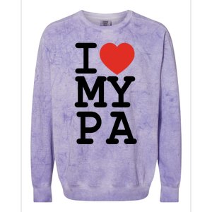 I Love My Pa Family Matching Valentines Day Gift Colorblast Crewneck Sweatshirt