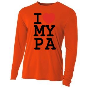 I Love My Pa Family Matching Valentines Day Gift Cooling Performance Long Sleeve Crew