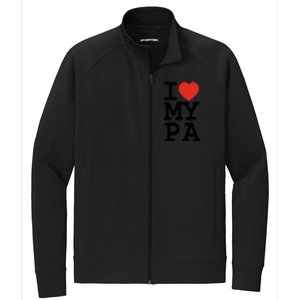 I Love My Pa Family Matching Valentines Day Gift Stretch Full-Zip Cadet Jacket