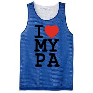 I Love My Pa Family Matching Valentines Day Gift Mesh Reversible Basketball Jersey Tank