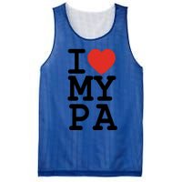 I Love My Pa Family Matching Valentines Day Gift Mesh Reversible Basketball Jersey Tank