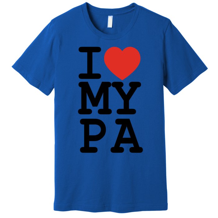 I Love My Pa Family Matching Valentines Day Gift Premium T-Shirt