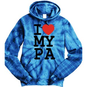 I Love My Pa Family Matching Valentines Day Gift Tie Dye Hoodie