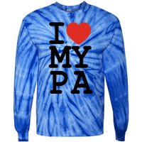 I Love My Pa Family Matching Valentines Day Gift Tie-Dye Long Sleeve Shirt