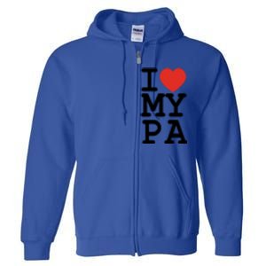 I Love My Pa Family Matching Valentines Day Gift Full Zip Hoodie