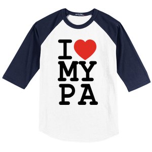 I Love My Pa Family Matching Valentines Day Gift Baseball Sleeve Shirt