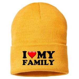 I Love My Family Sustainable Knit Beanie