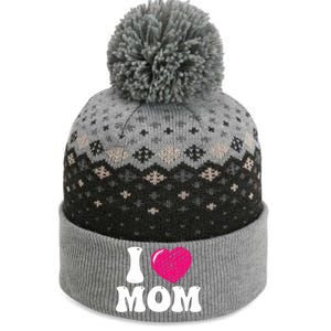 I Love My Mom Valentine's Day Mother's Day For Mother Mommy Gift The Baniff Cuffed Pom Beanie