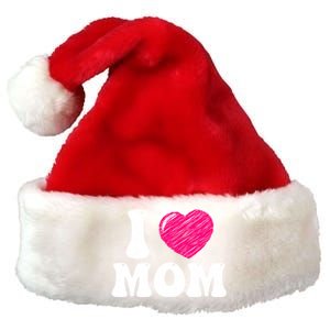 I Love My Mom Valentine's Day Mother's Day For Mother Mommy Gift Premium Christmas Santa Hat