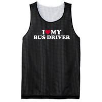 I Love My Bus Driver Mesh Reversible Basketball Jersey Tank