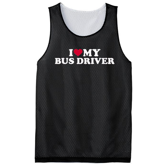 I Love My Bus Driver Mesh Reversible Basketball Jersey Tank