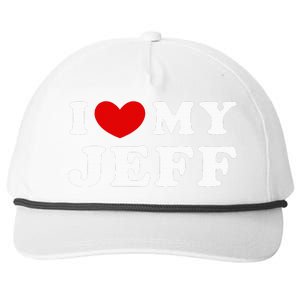 I Love My Jeff Snapback Five-Panel Rope Hat