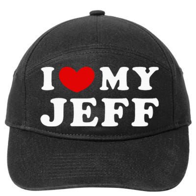 I Love My Jeff 7-Panel Snapback Hat