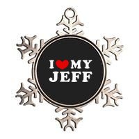 I Love My Jeff Metallic Star Ornament