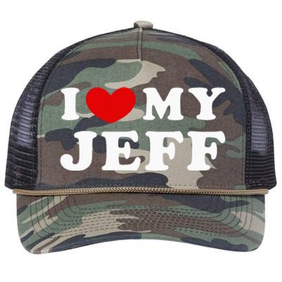 I Love My Jeff Retro Rope Trucker Hat Cap