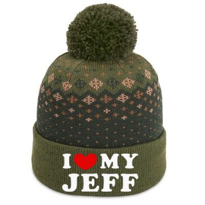 I Love My Jeff The Baniff Cuffed Pom Beanie