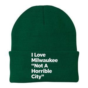 I Love Milwaukee Wisconsin Not A Horrible City Knit Cap Winter Beanie