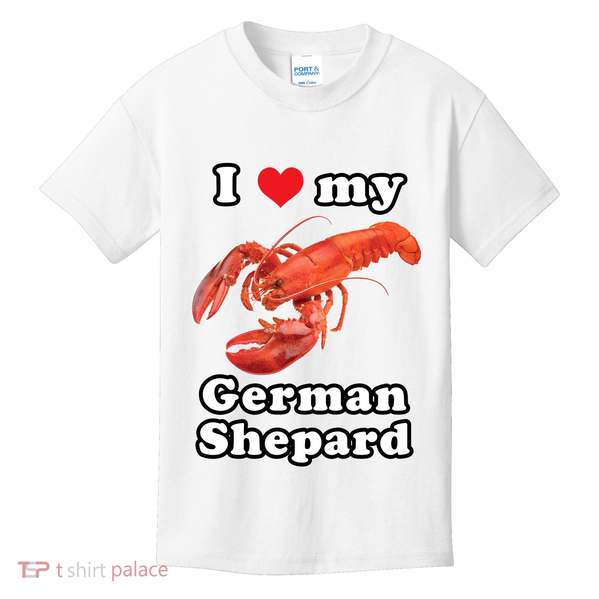 I Love My German Shepard Lobster Kids T-Shirt