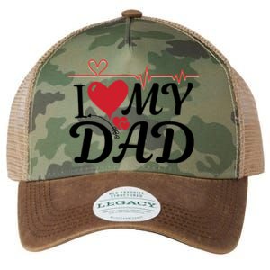 I Love My Dad I Heart Hot Dads 2023 And Moms Adorable Cute Gift Legacy Tie Dye Trucker Hat